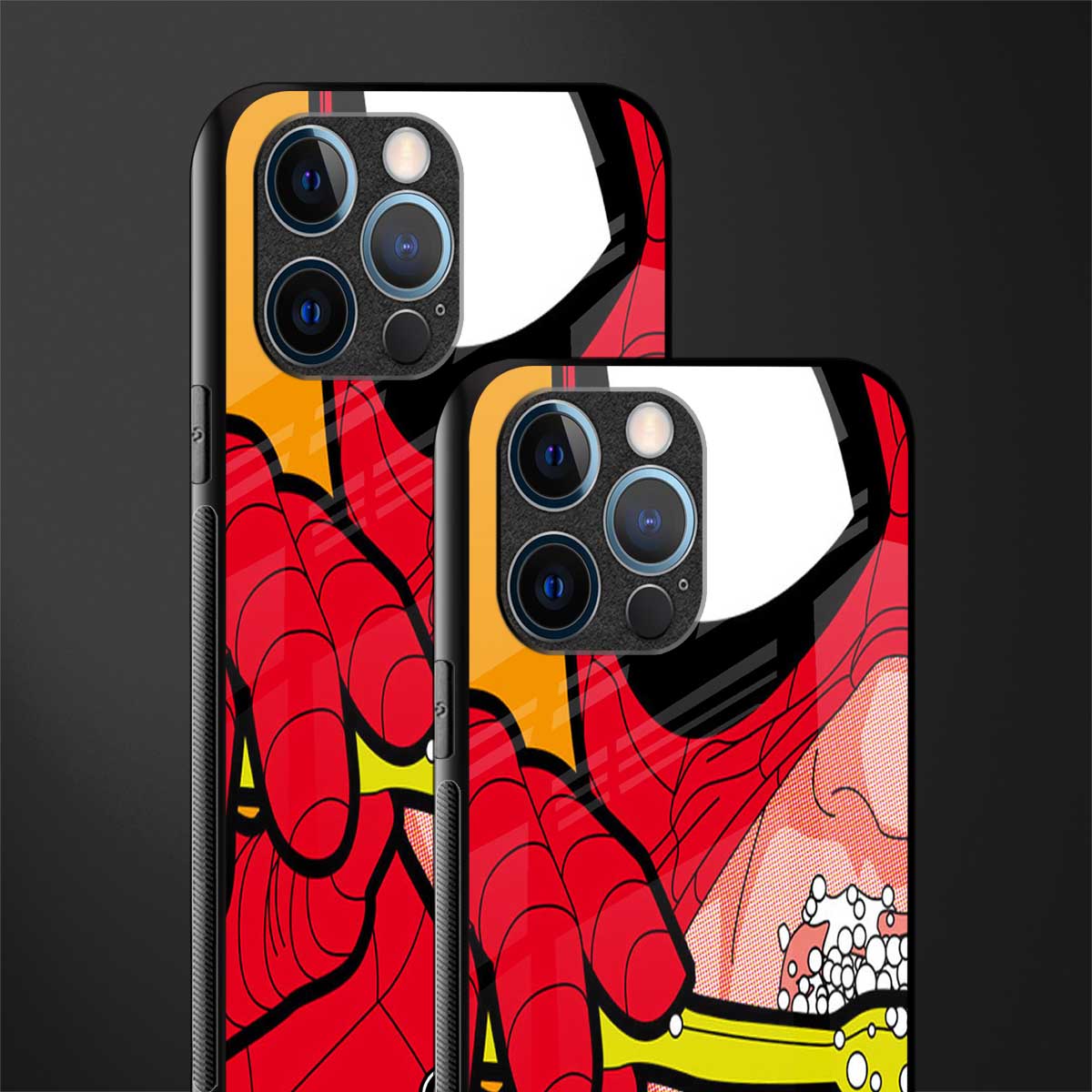 brushing spiderman glass case for iphone 12 pro image-2
