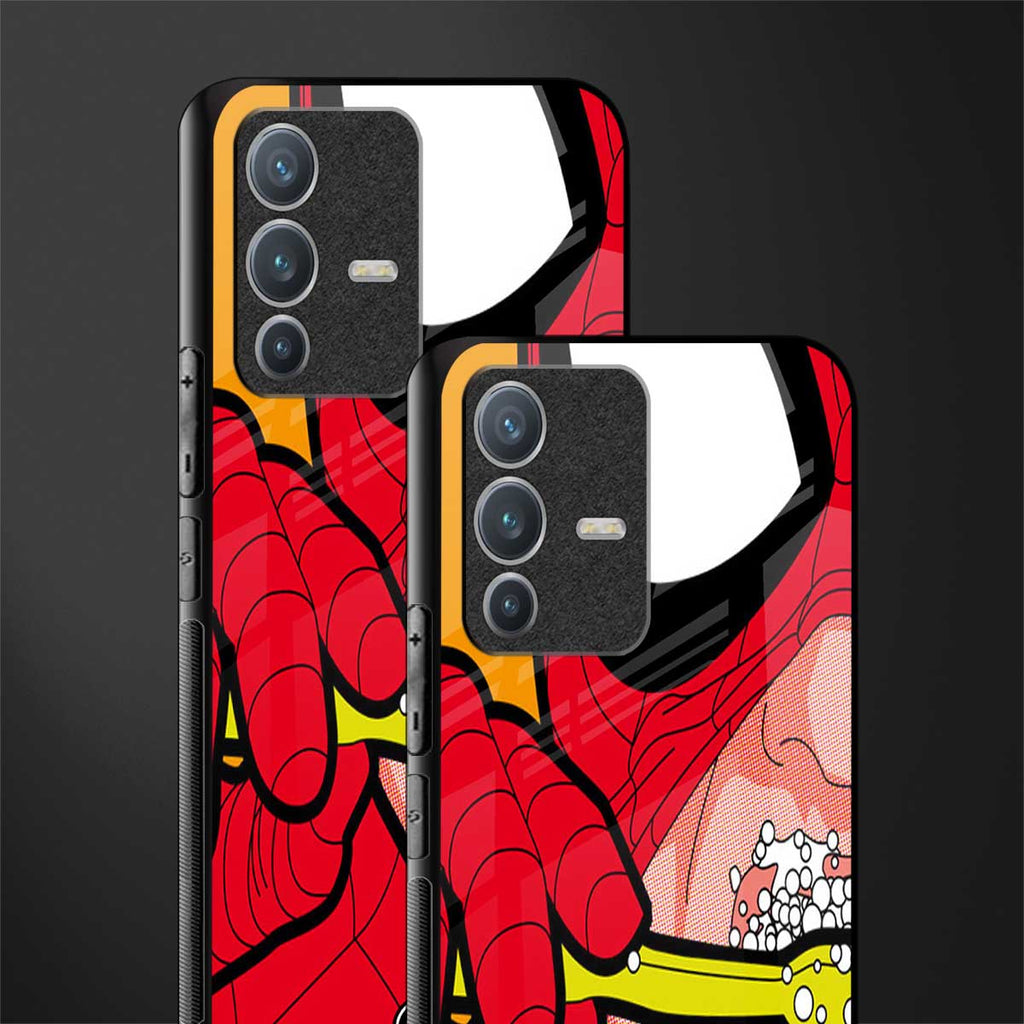 brushing spiderman glass case for vivo v23 pro 5g image-2