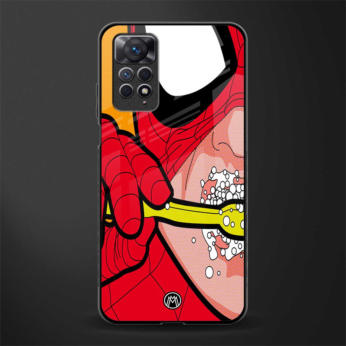 brushing spiderman back phone cover | glass case for redmi note 11 pro plus 4g/5g