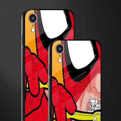 brushing spiderman glass case for iphone xr image-2