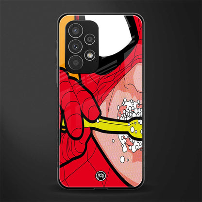 brushing spiderman back phone cover | glass case for samsung galaxy a53 5g