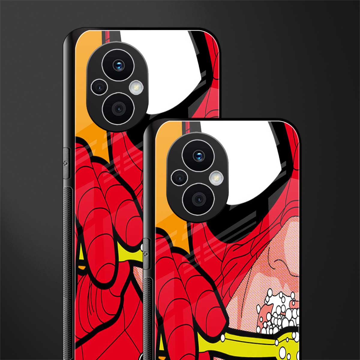 brushing spiderman back phone cover | glass case for oppo f21 pro 5g