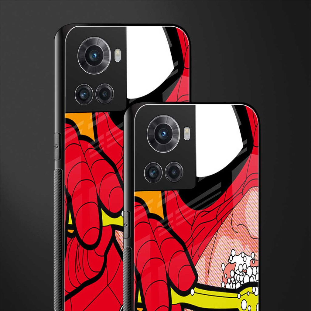 brushing spiderman back phone cover | glass case for oneplus 10r 5g