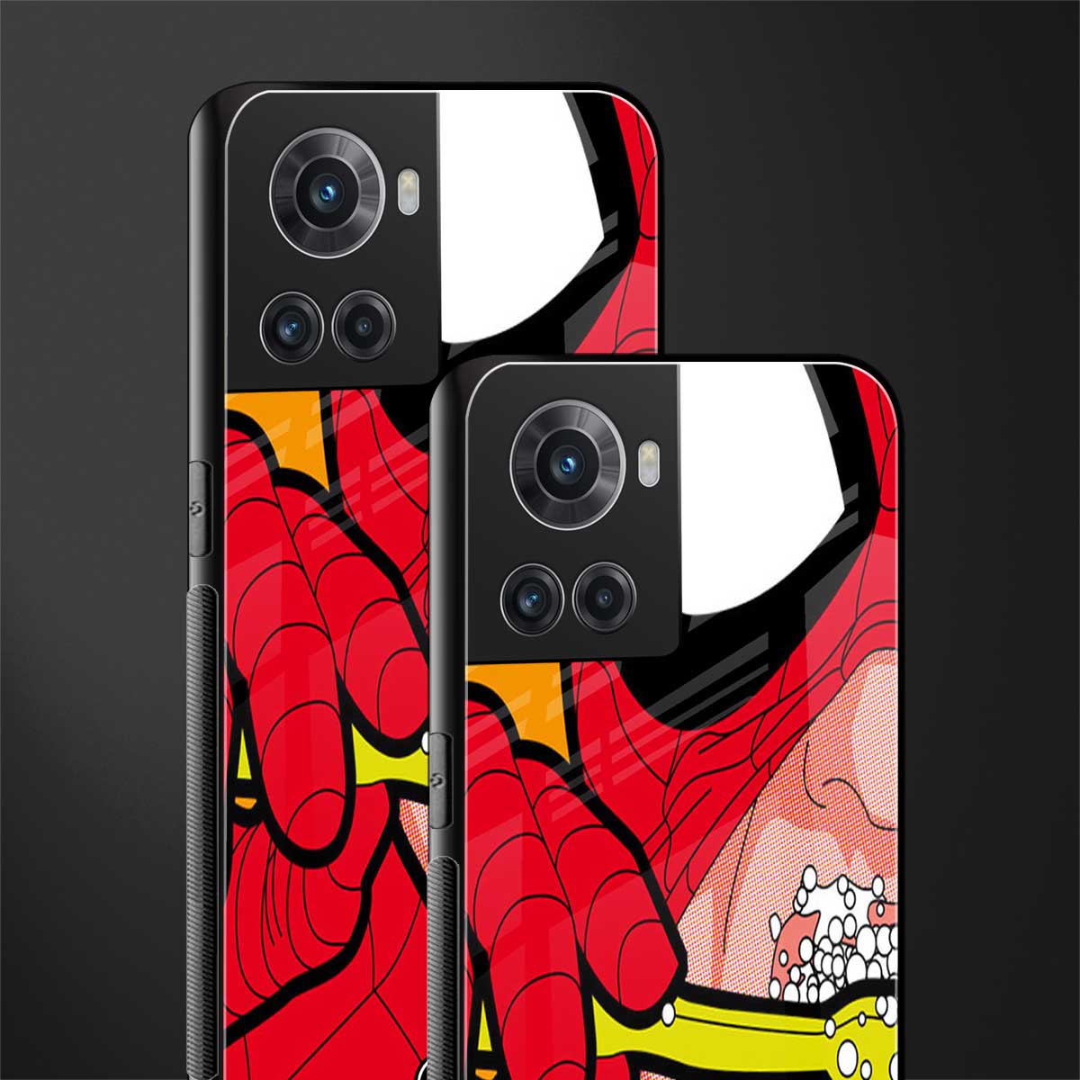 brushing spiderman back phone cover | glass case for oneplus 10r 5g