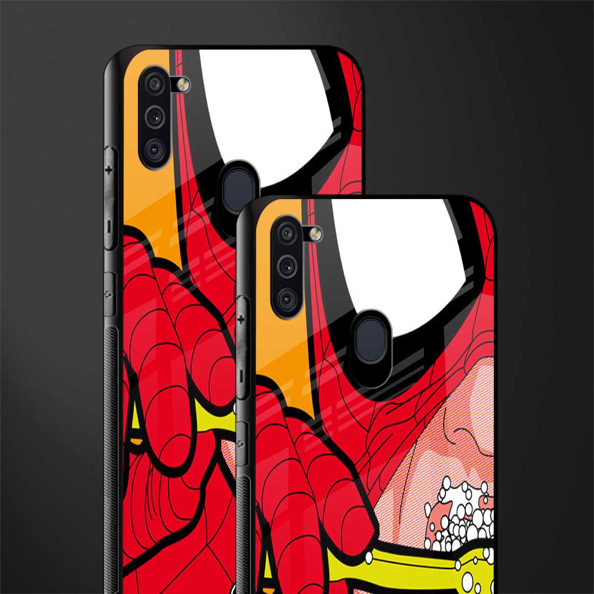 brushing spiderman glass case for samsung a11 image-2