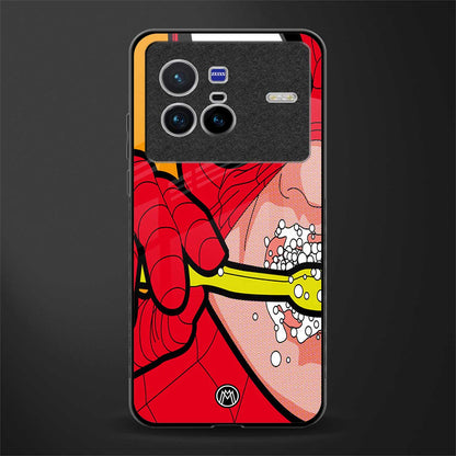 brushing spiderman glass case for vivo x80 image