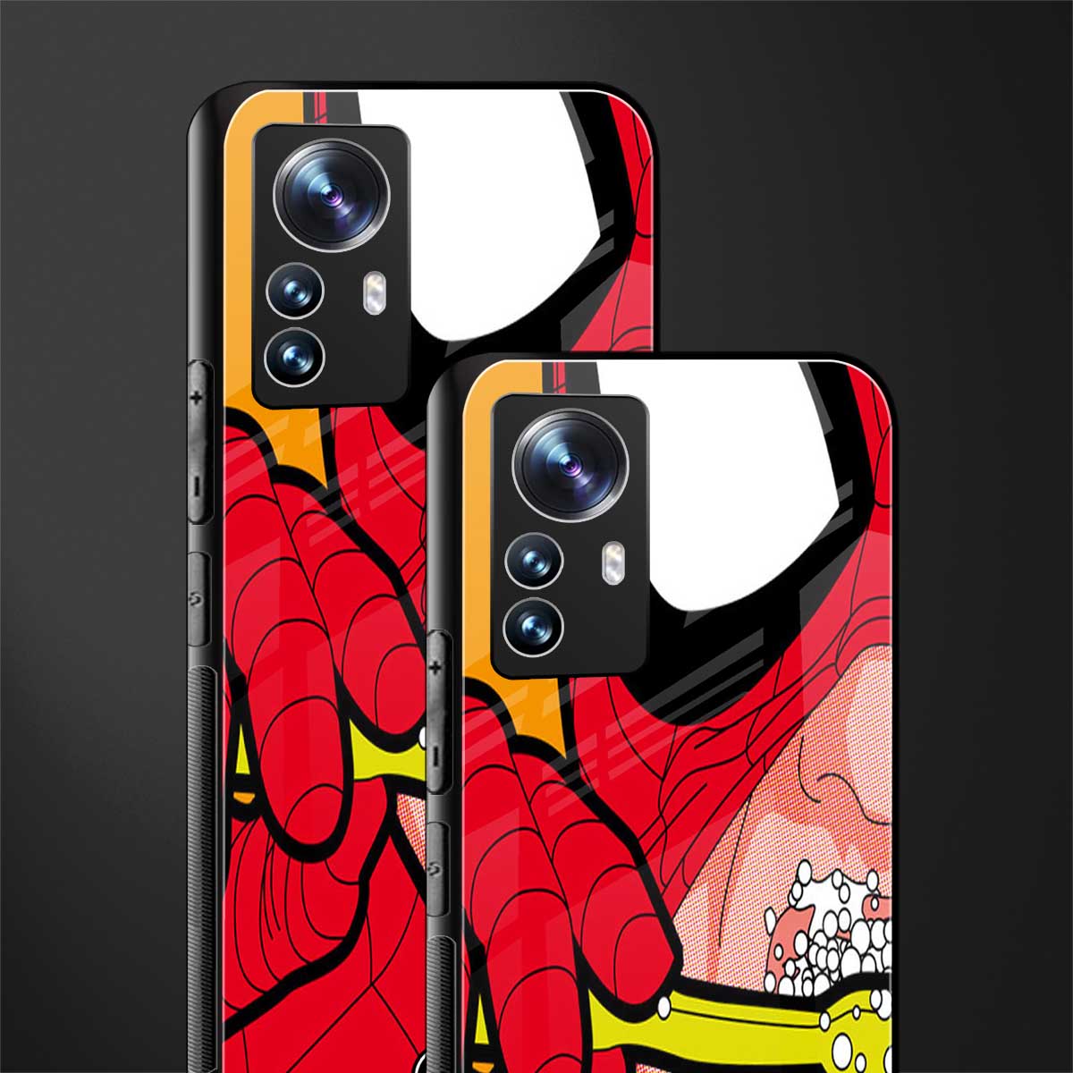 brushing spiderman back phone cover | glass case for xiaomi 12 pro