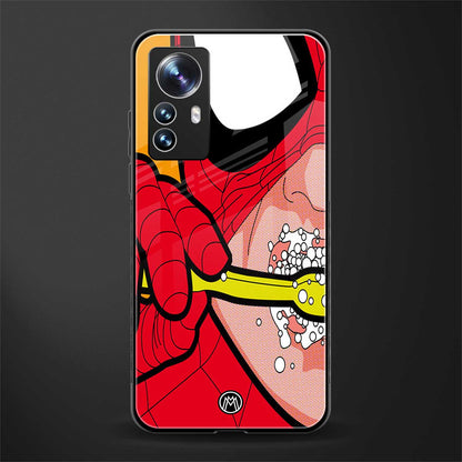 brushing spiderman back phone cover | glass case for xiaomi 12 pro