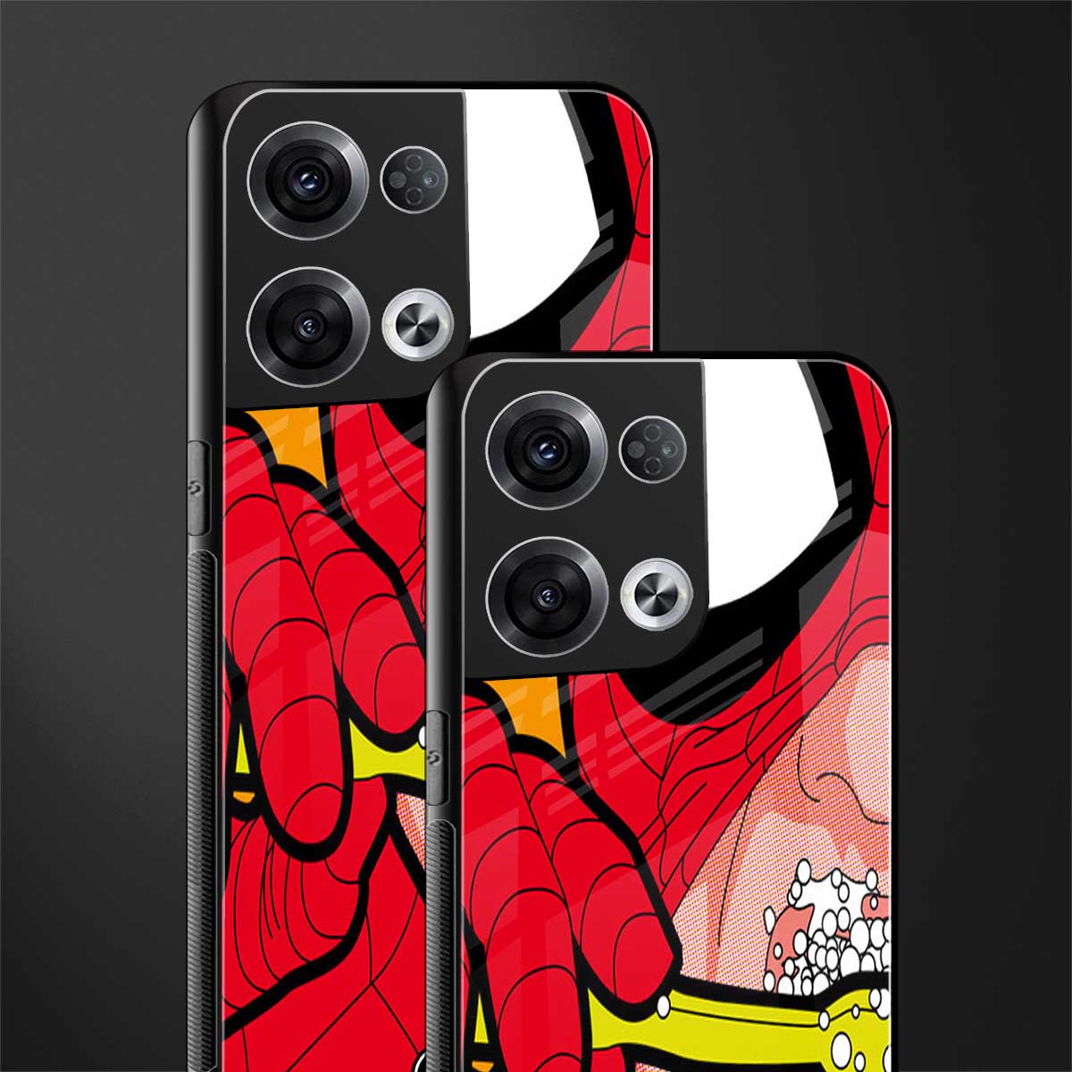 brushing spiderman back phone cover | glass case for oppo reno 8