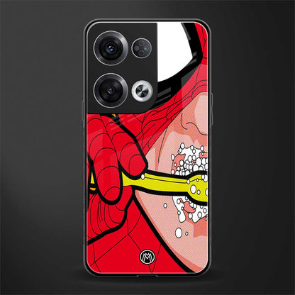 brushing spiderman back phone cover | glass case for oppo reno 8