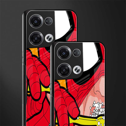 brushing spiderman back phone cover | glass case for oppo reno 8 pro