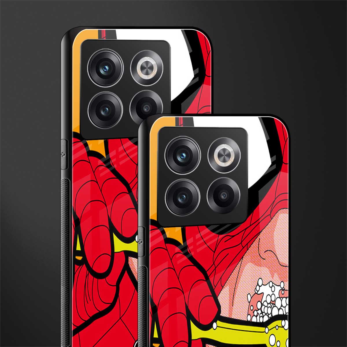 brushing spiderman back phone cover | glass case for oneplus 10t