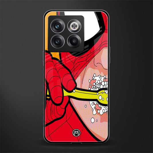 brushing spiderman back phone cover | glass case for oneplus 10t