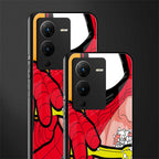 brushing spiderman back phone cover | glass case for vivo v25 pro 5g