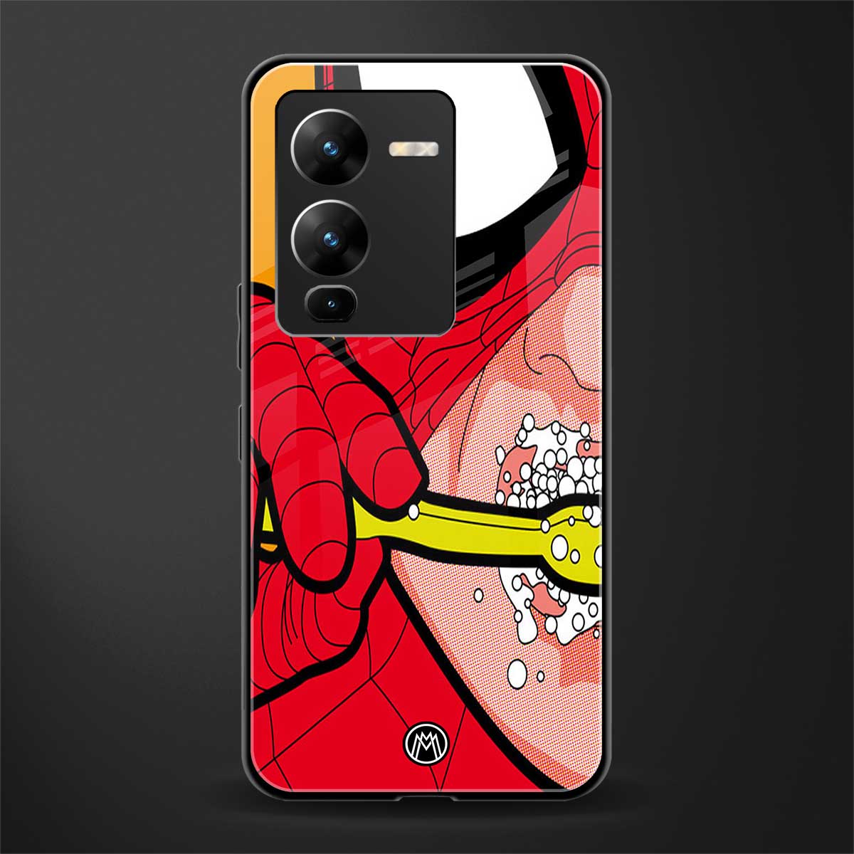 brushing spiderman back phone cover | glass case for vivo v25 pro 5g