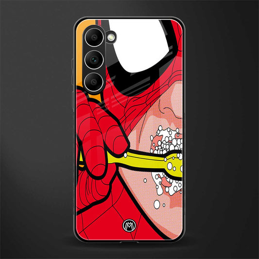 brushing spiderman glass case for phone case | glass case for samsung galaxy s23