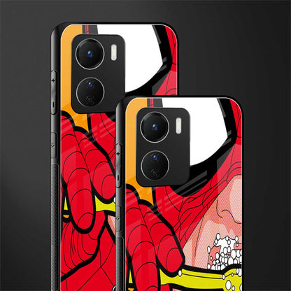 brushing spiderman back phone cover | glass case for vivo y16