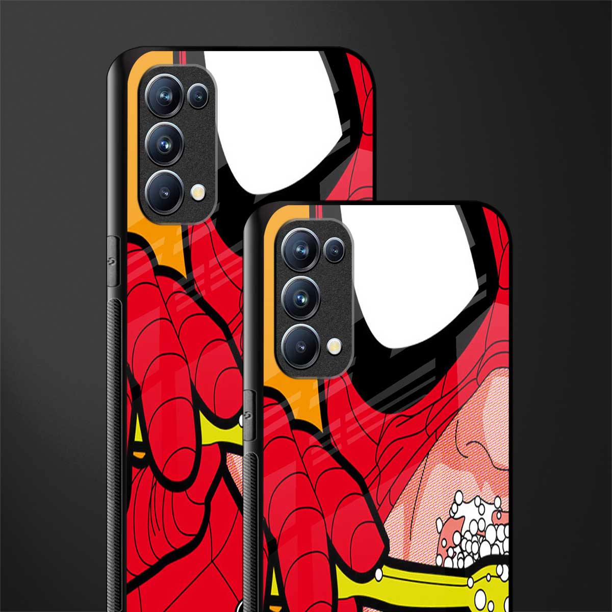 brushing spiderman back phone cover | glass case for oppo reno 5