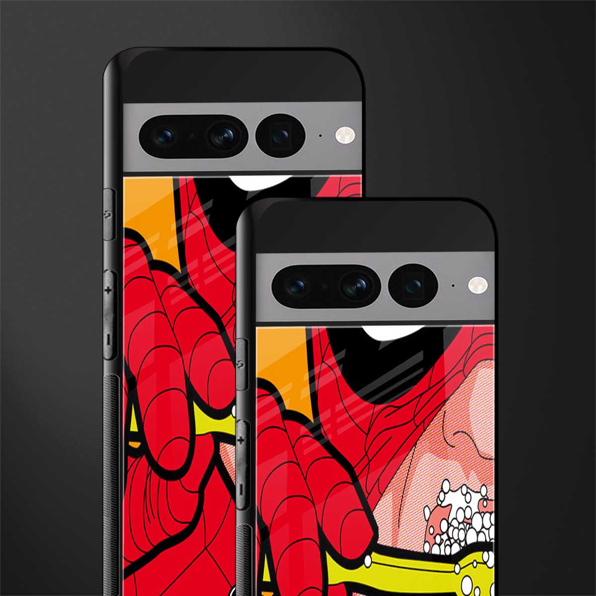 brushing spiderman back phone cover | glass case for google pixel 7 pro