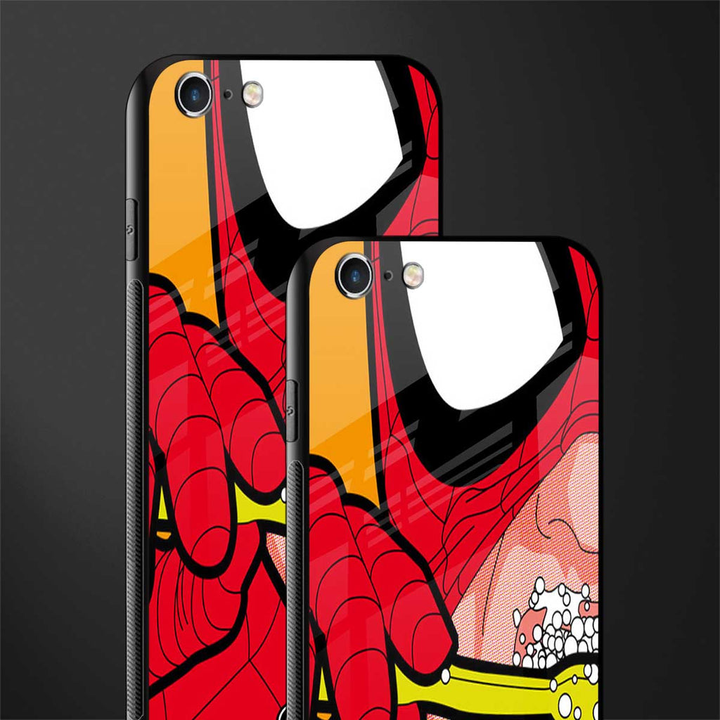 brushing spiderman glass case for iphone 6s image-2