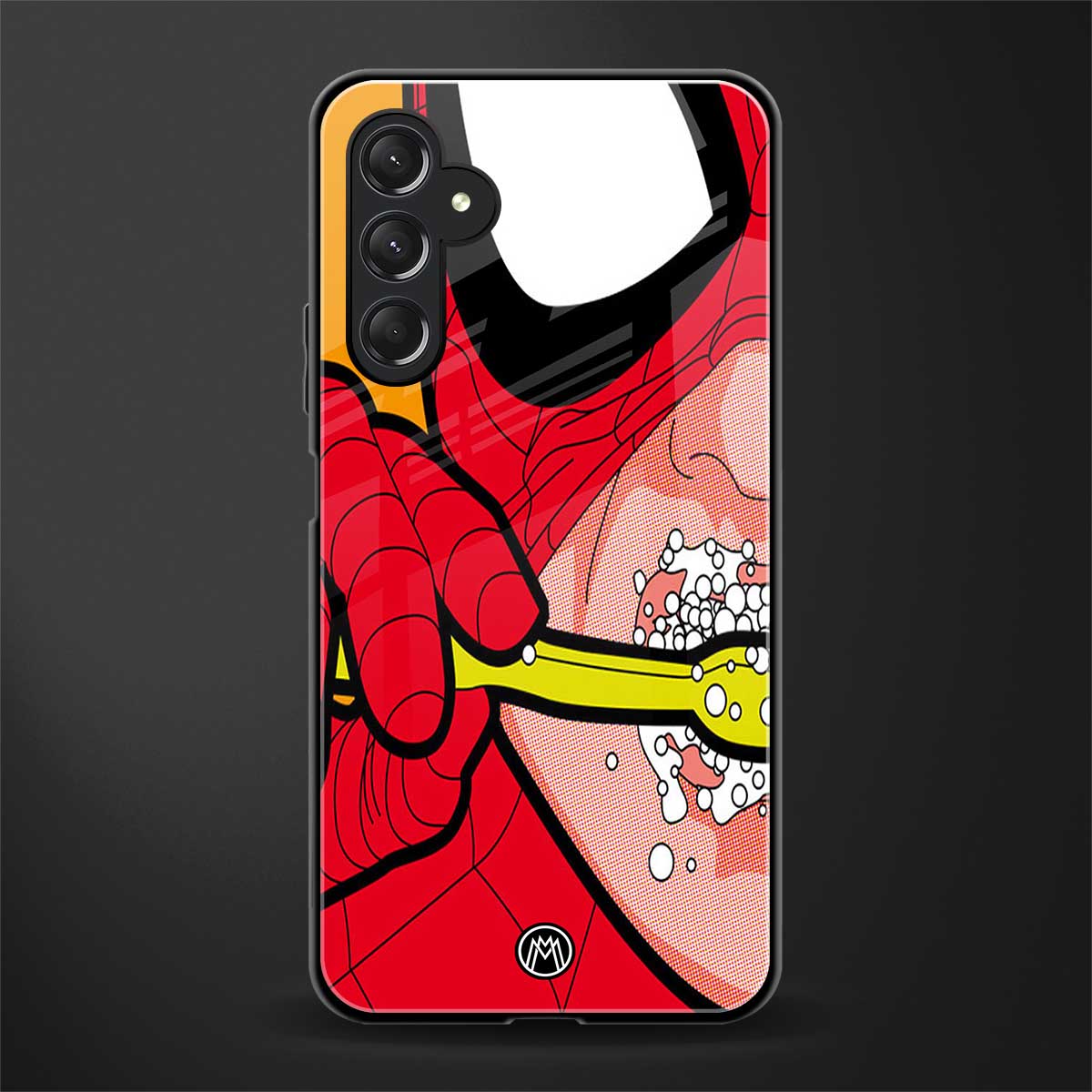 brushing spiderman back phone cover | glass case for samsun galaxy a24 4g