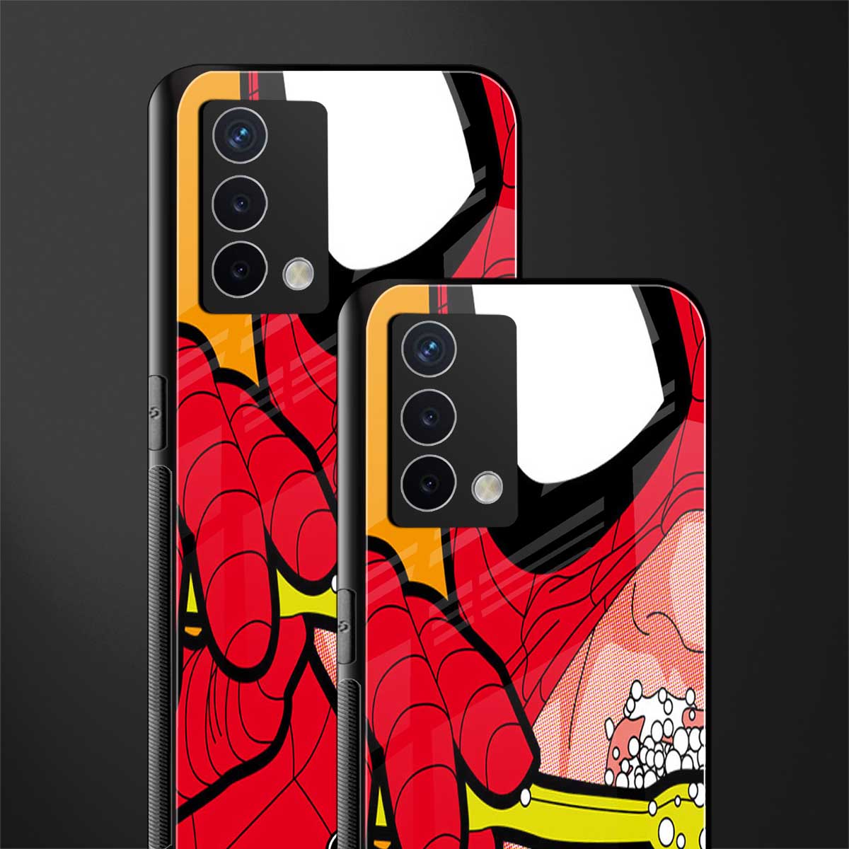 brushing spiderman back phone cover | glass case for oppo a74 4g