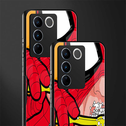 brushing spiderman back phone cover | glass case for vivo v27 pro 5g