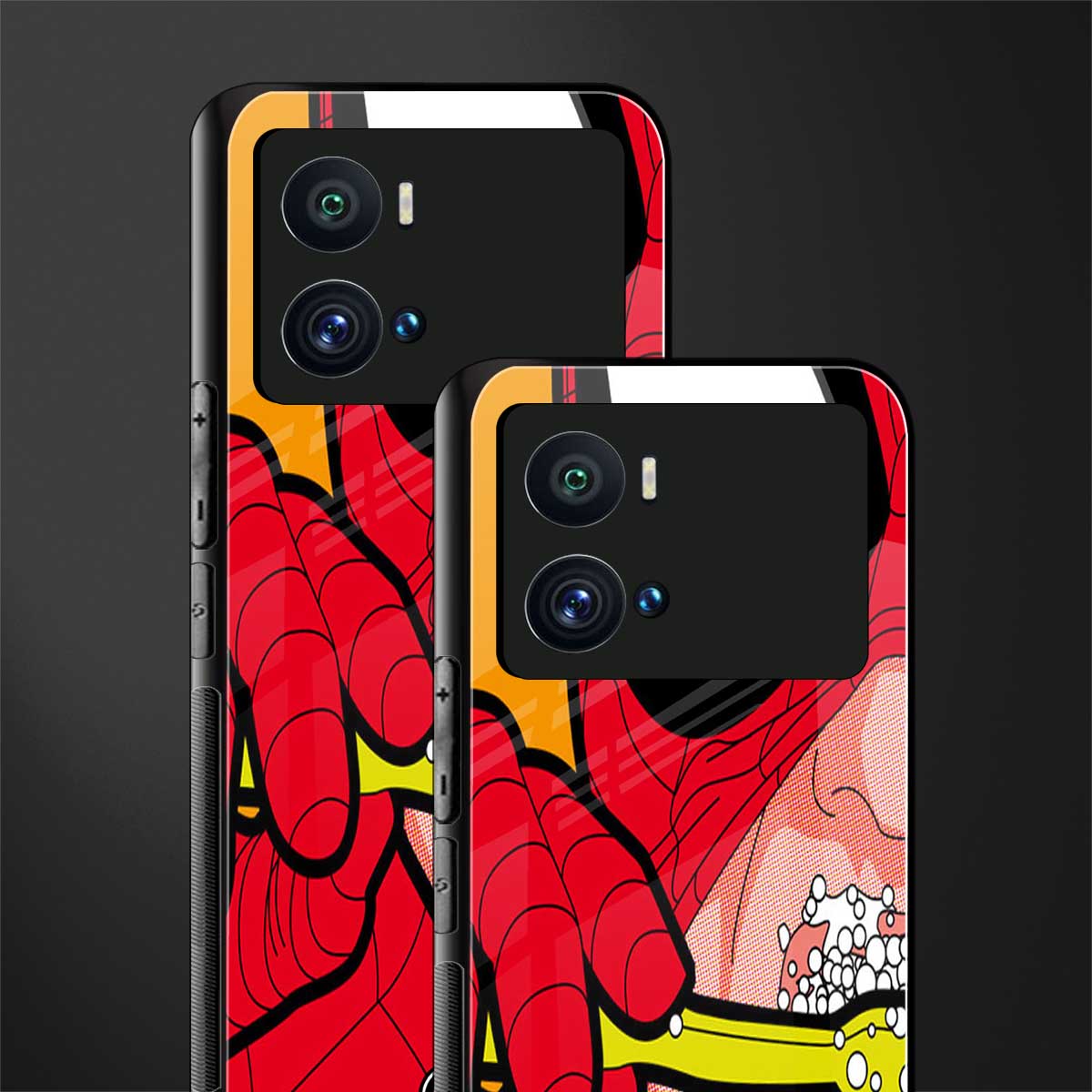 brushing spiderman back phone cover | glass case for iQOO 9 Pro