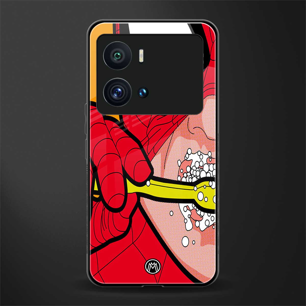 brushing spiderman back phone cover | glass case for iQOO 9 Pro