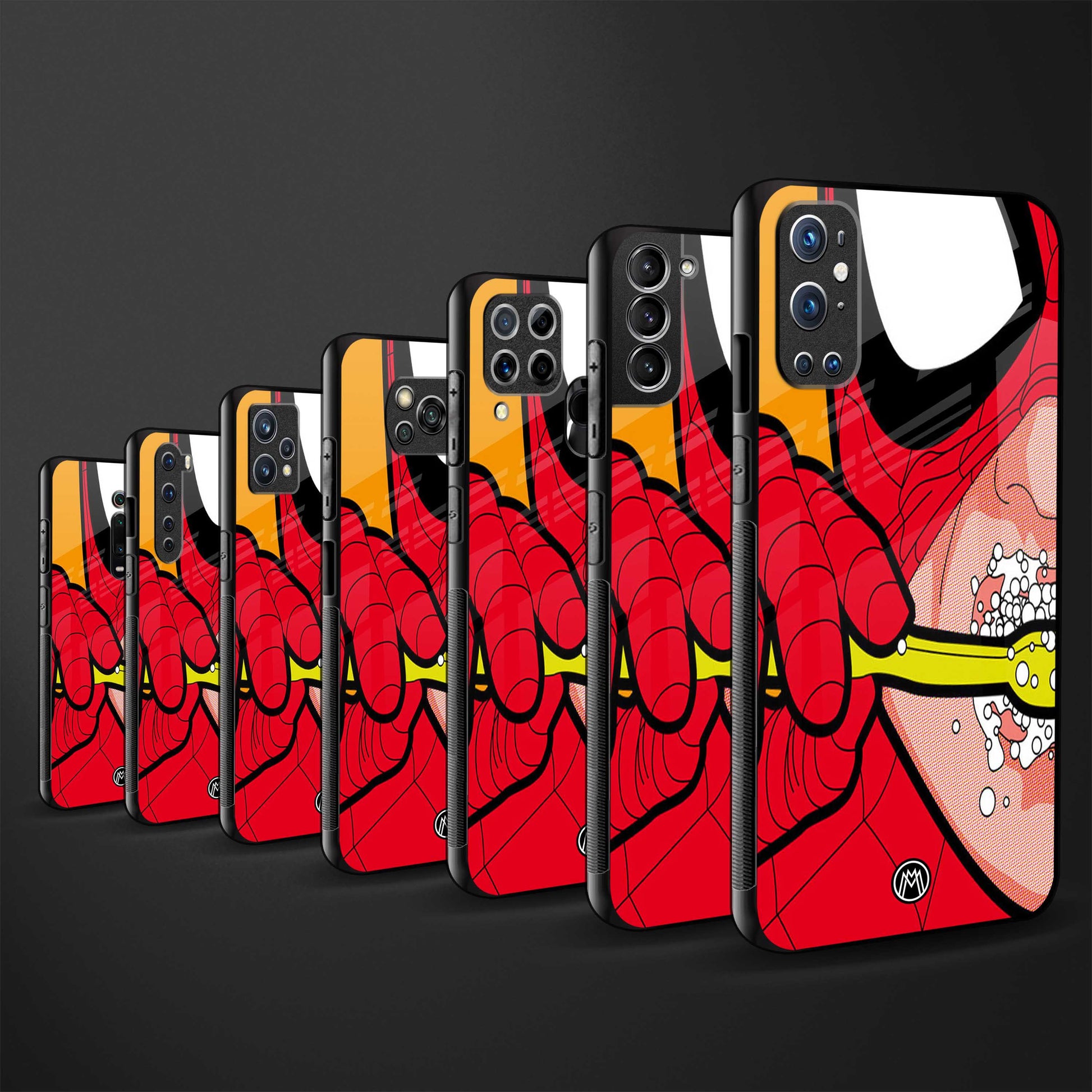 brushing spiderman back phone cover | glass case for realme 11 pro 5g