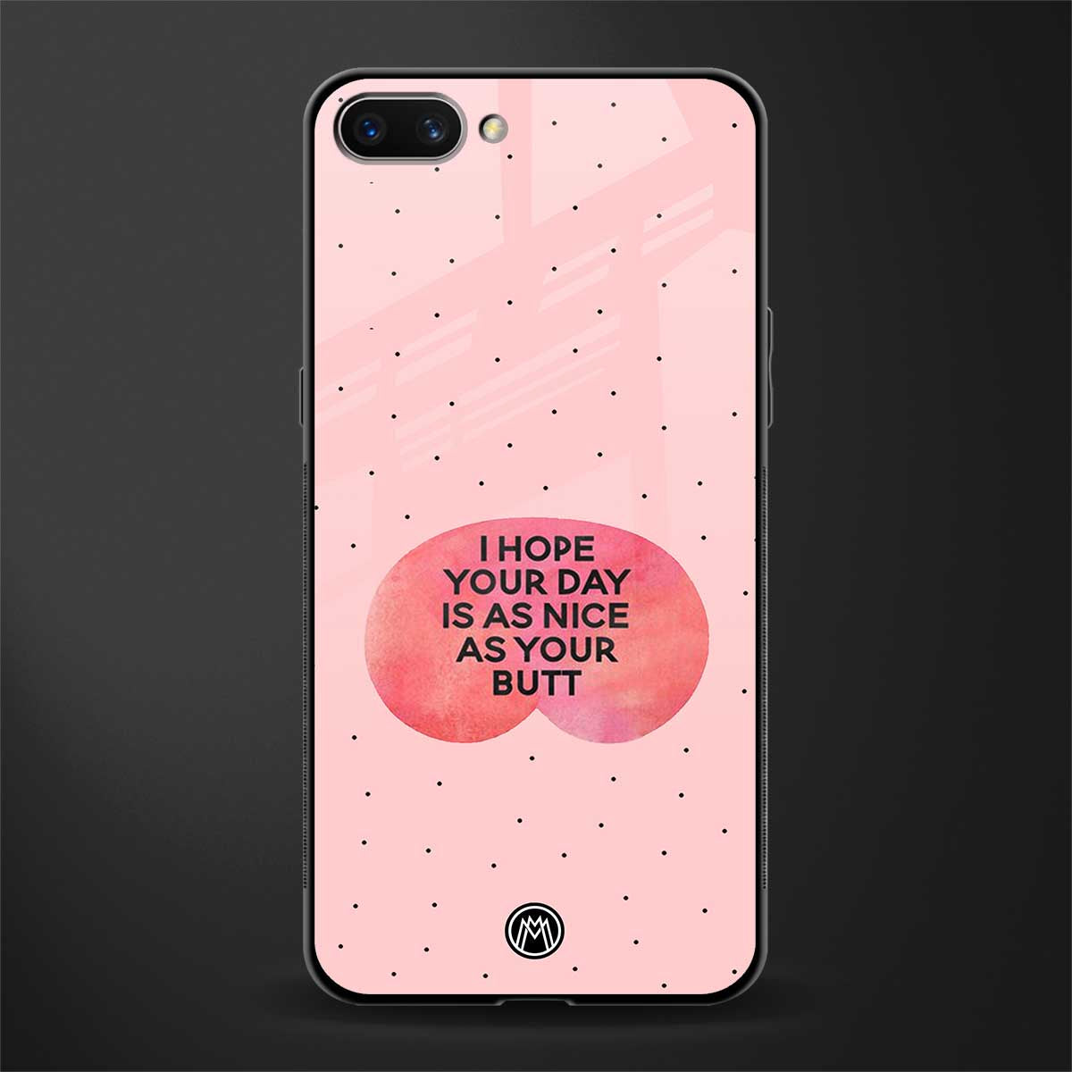 butt day quote glass case for oppo a3s image
