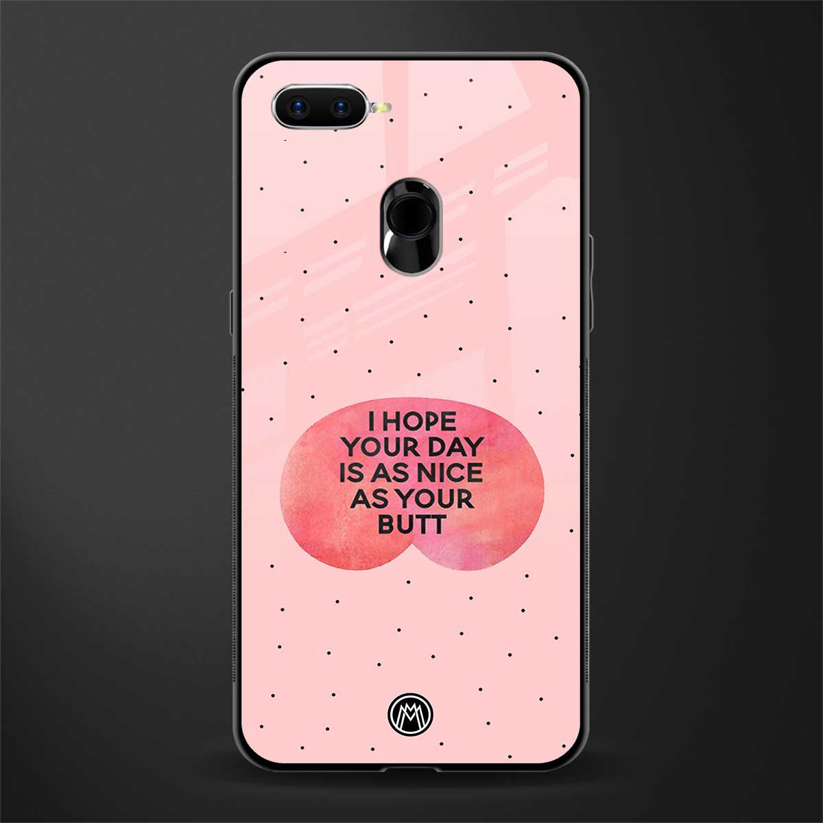 butt day quote glass case for oppo a7 image