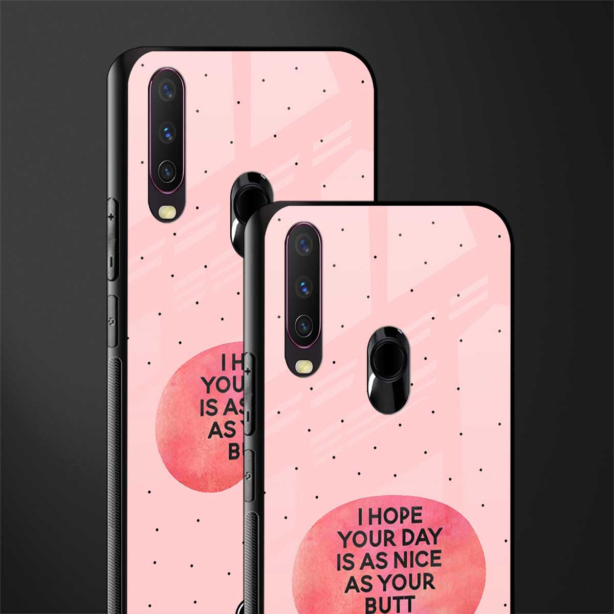 butt day quote glass case for vivo y17 image-2