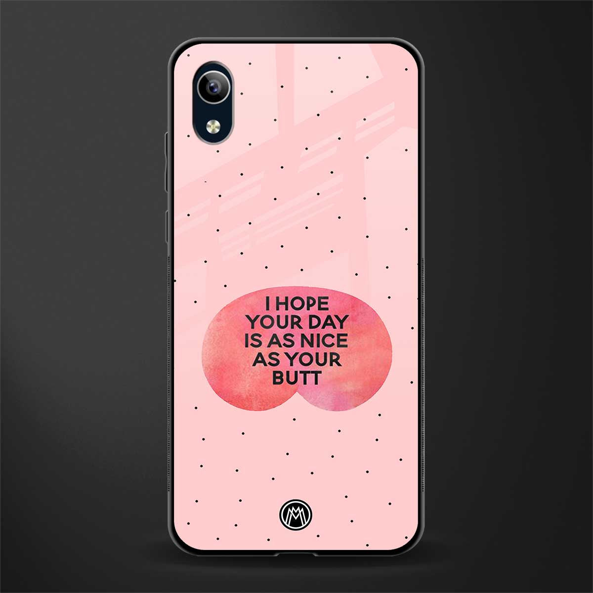 butt day quote glass case for vivo y1s without fingerprint image