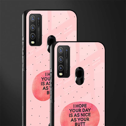 butt day quote glass case for vivo y50 image-2