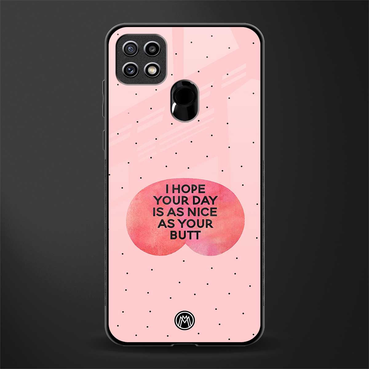 butt day quote glass case for oppo a15s image