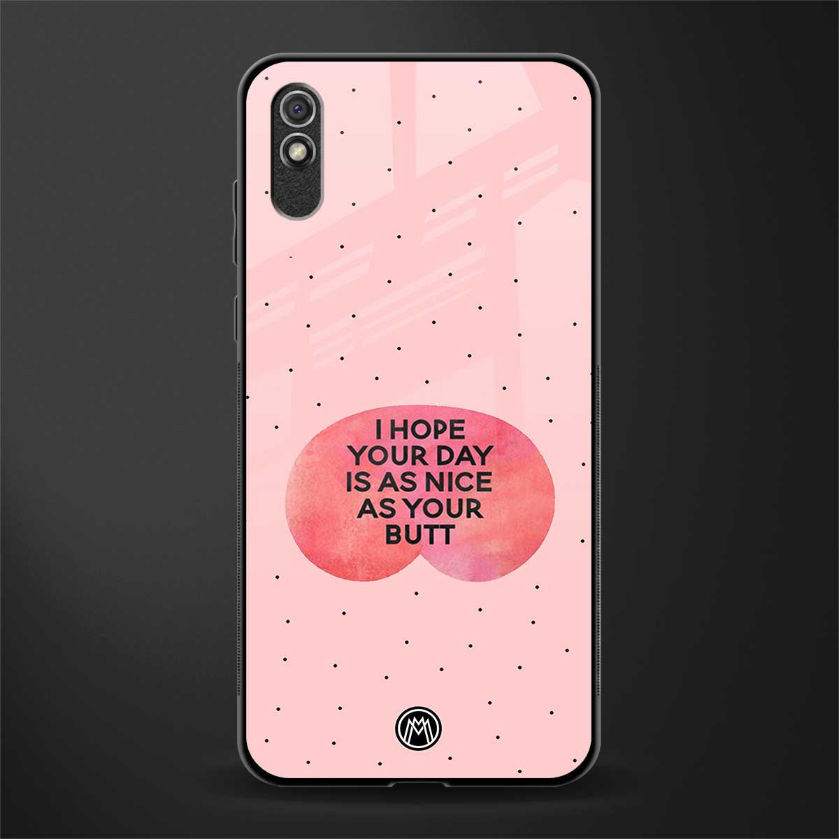 butt day quote glass case for redmi 9i image
