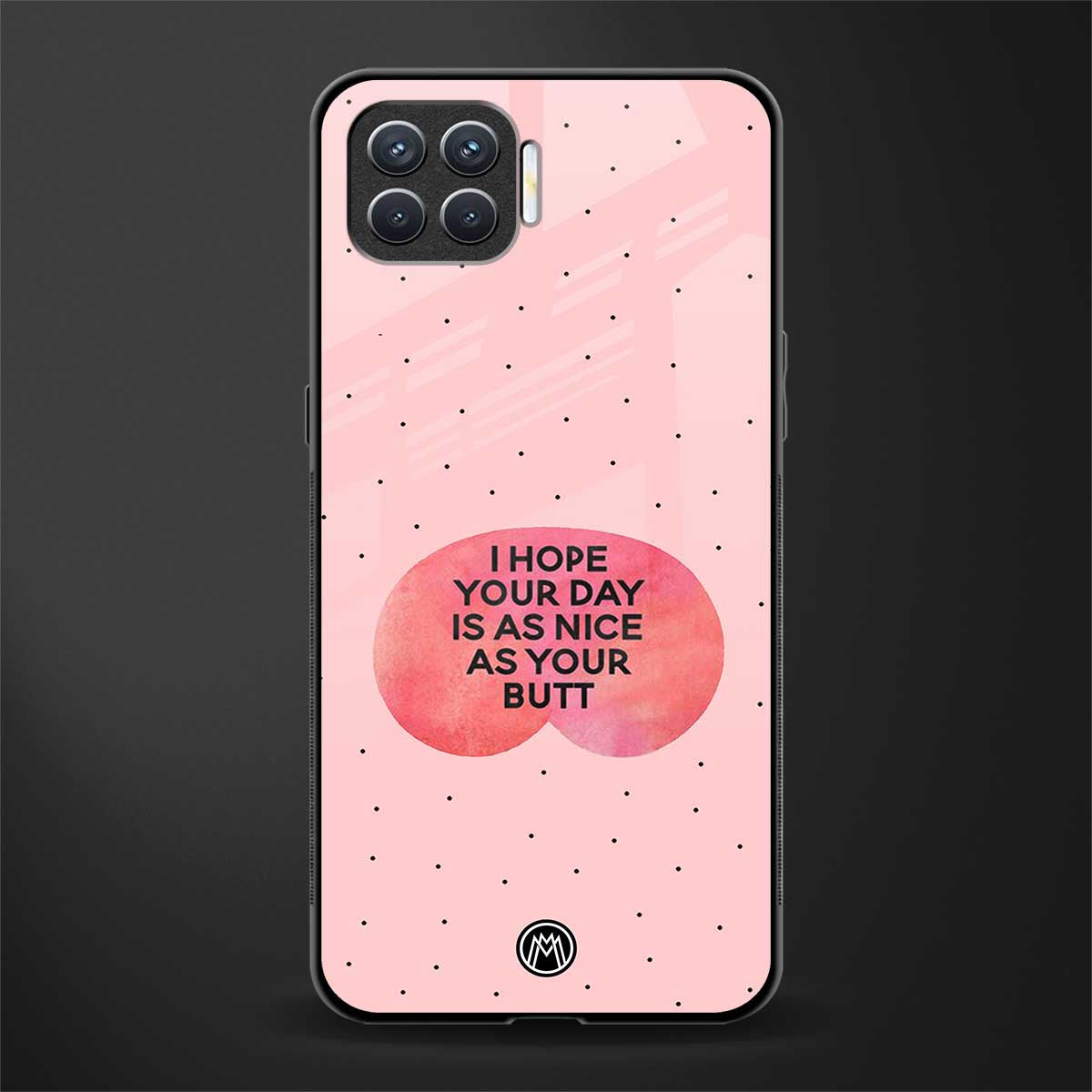 butt day quote glass case for oppo f17 image