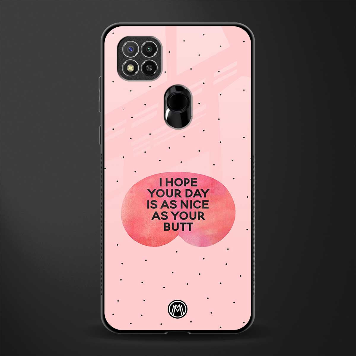 butt day quote glass case for redmi 9c image