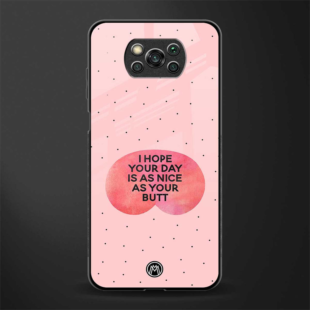 butt day quote glass case for poco x3 image