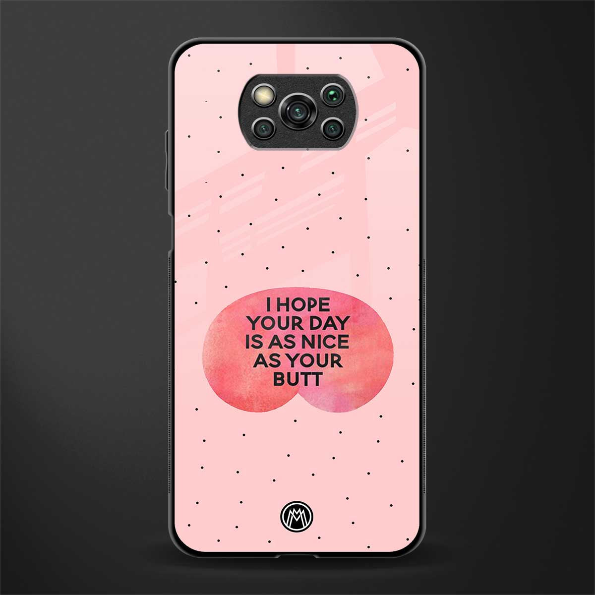 butt day quote glass case for poco x3 image