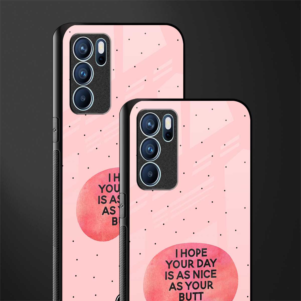 butt day quote glass case for oppo reno6 5g image-2