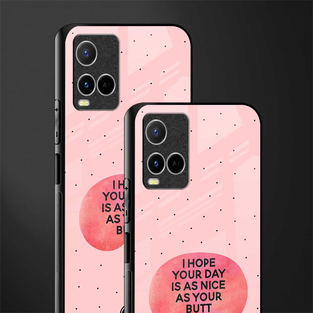 butt day quote glass case for vivo y21s image-2