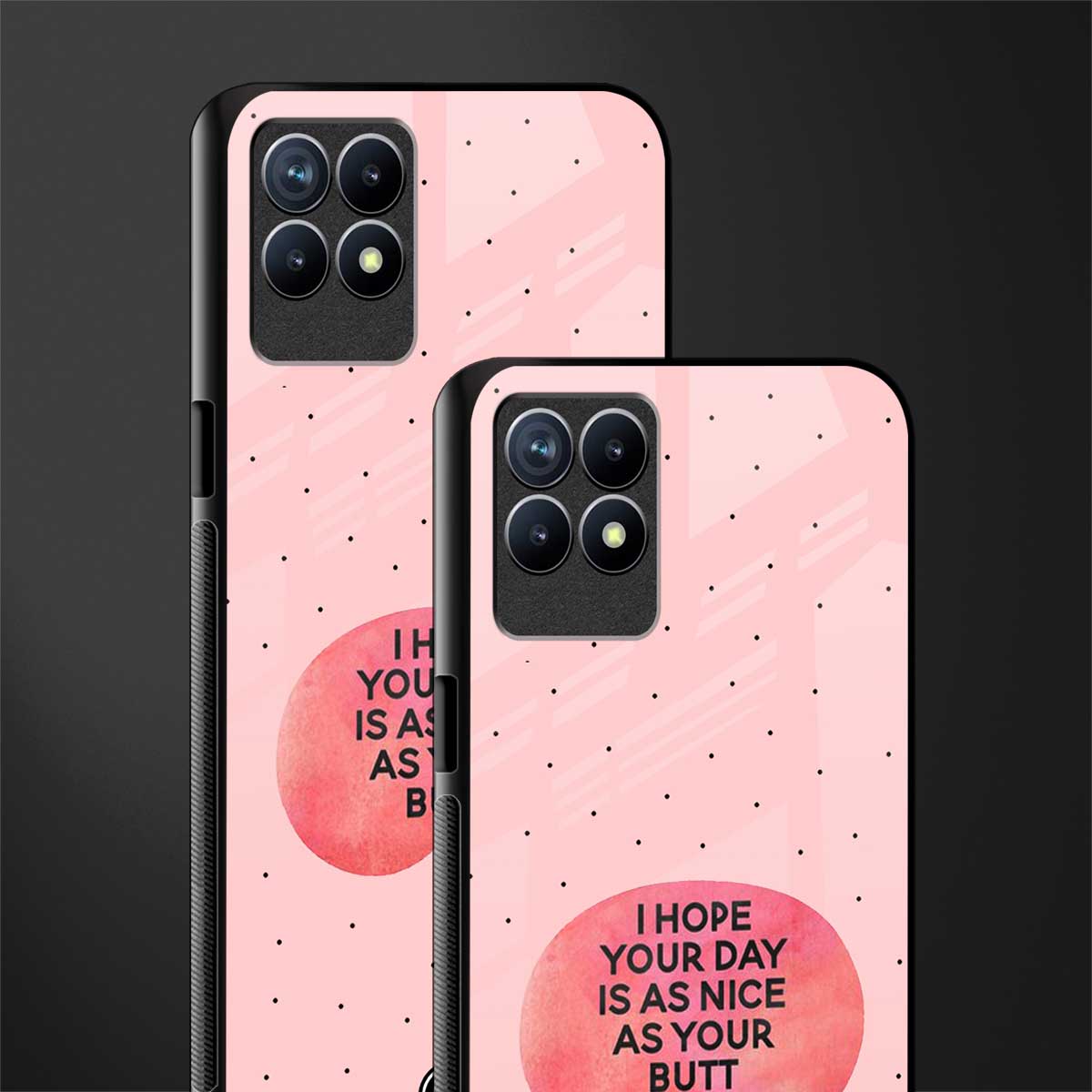 butt day quote glass case for realme 8i image-2