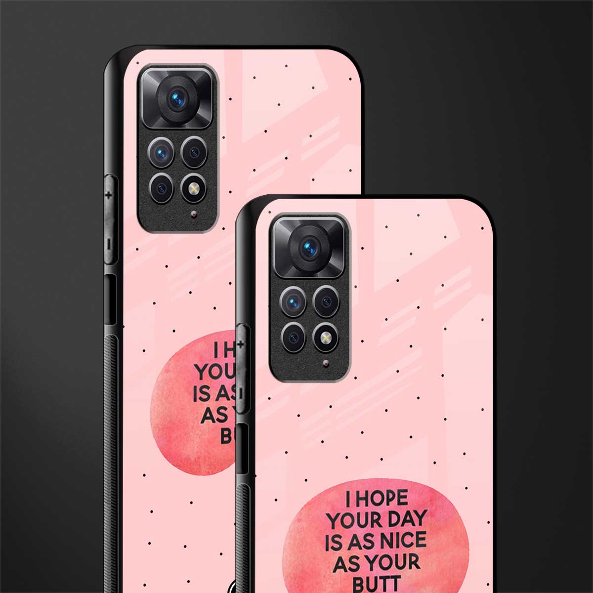 butt day quote back phone cover | glass case for redmi note 11 pro plus 4g/5g