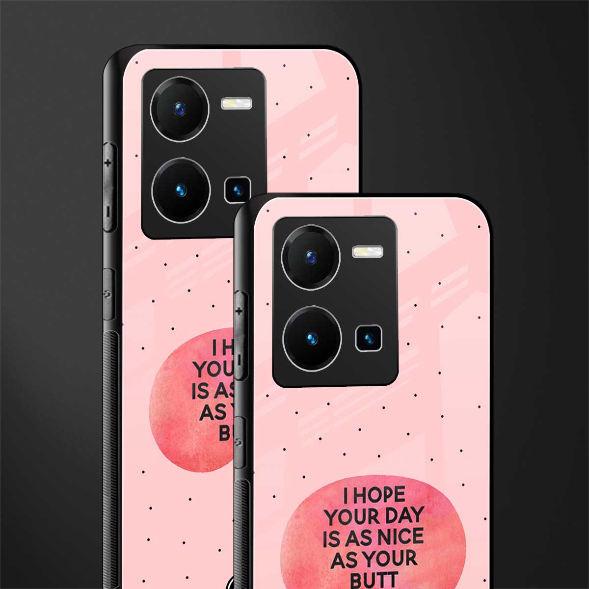 butt day quote back phone cover | glass case for vivo y35 4g