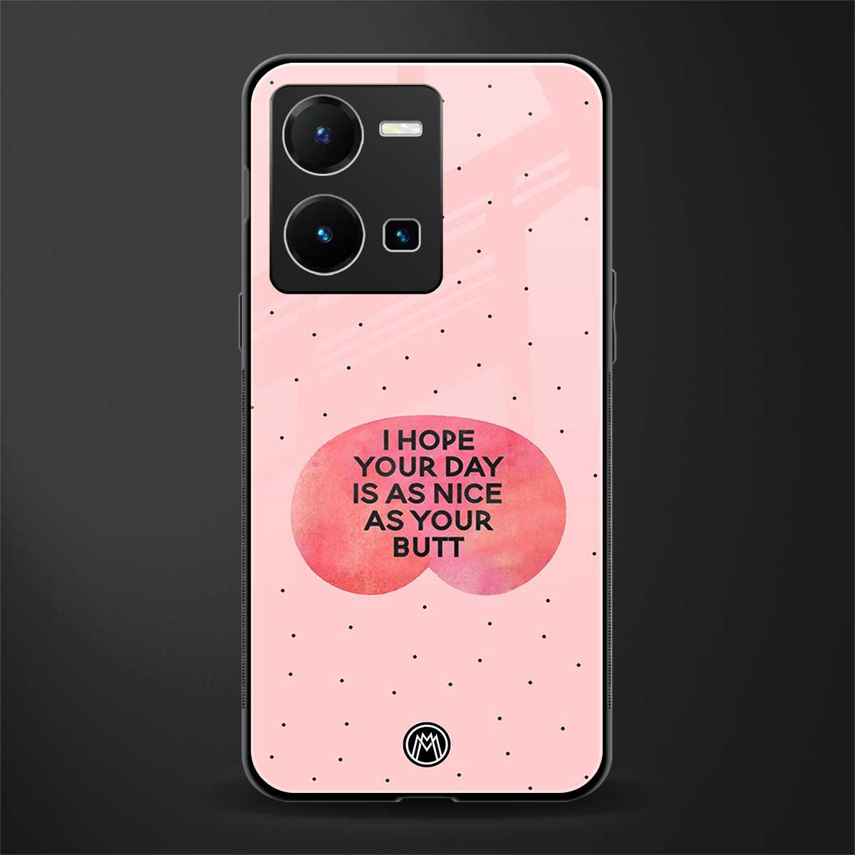 butt day quote back phone cover | glass case for vivo y35 4g