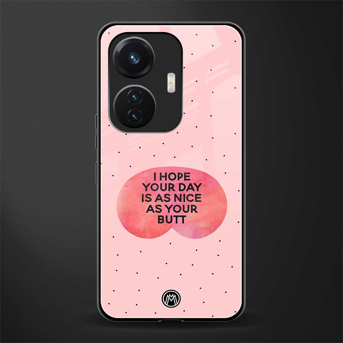 butt day quote back phone cover | glass case for vivo t1 44w 4g