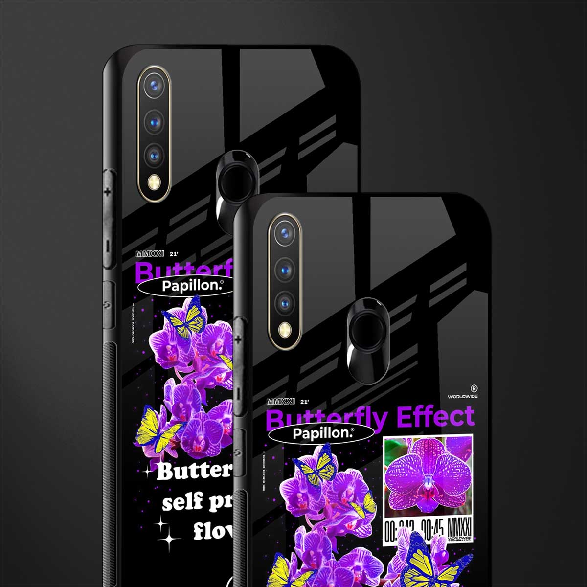 butterfly effect glass case for vivo y19 image-2