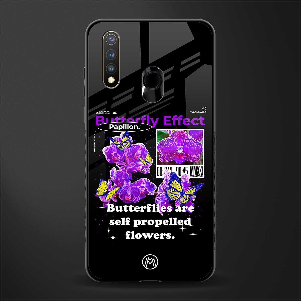 butterfly effect glass case for vivo u20 image